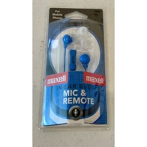 MAXELL 190301 - IEMICBLU‎ Stereo In-Ear Earbuds with Microphone & Remote (Blue)